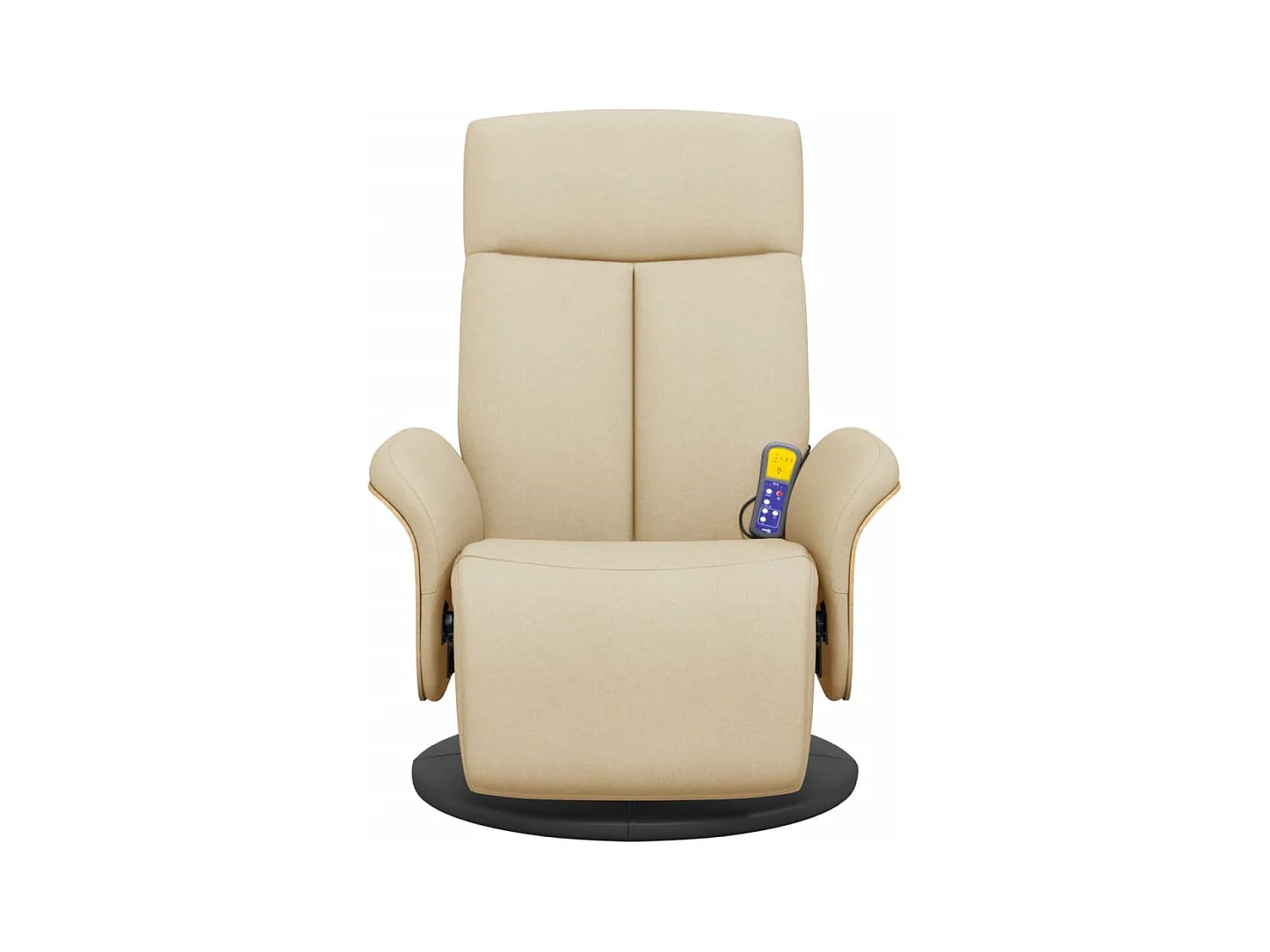 Fauteuil inclinable massant avec repose-pieds crème tissu