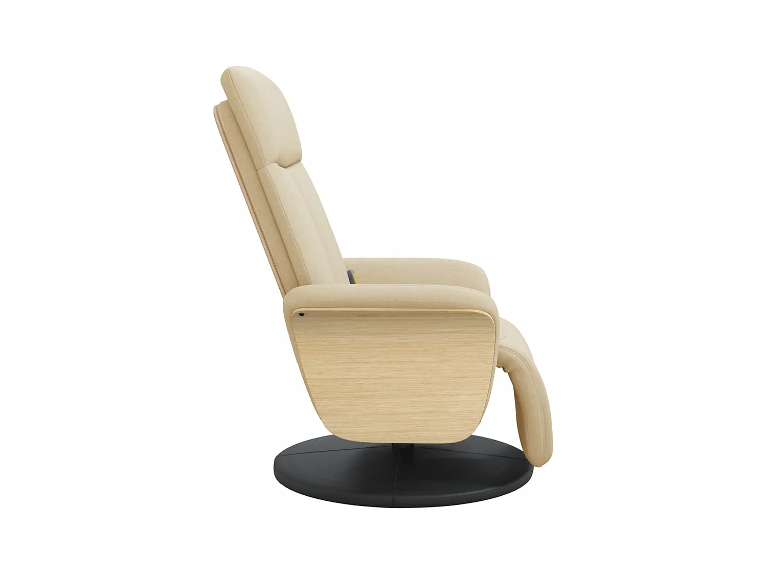 Fauteuil inclinable massant avec repose-pieds crème tissu