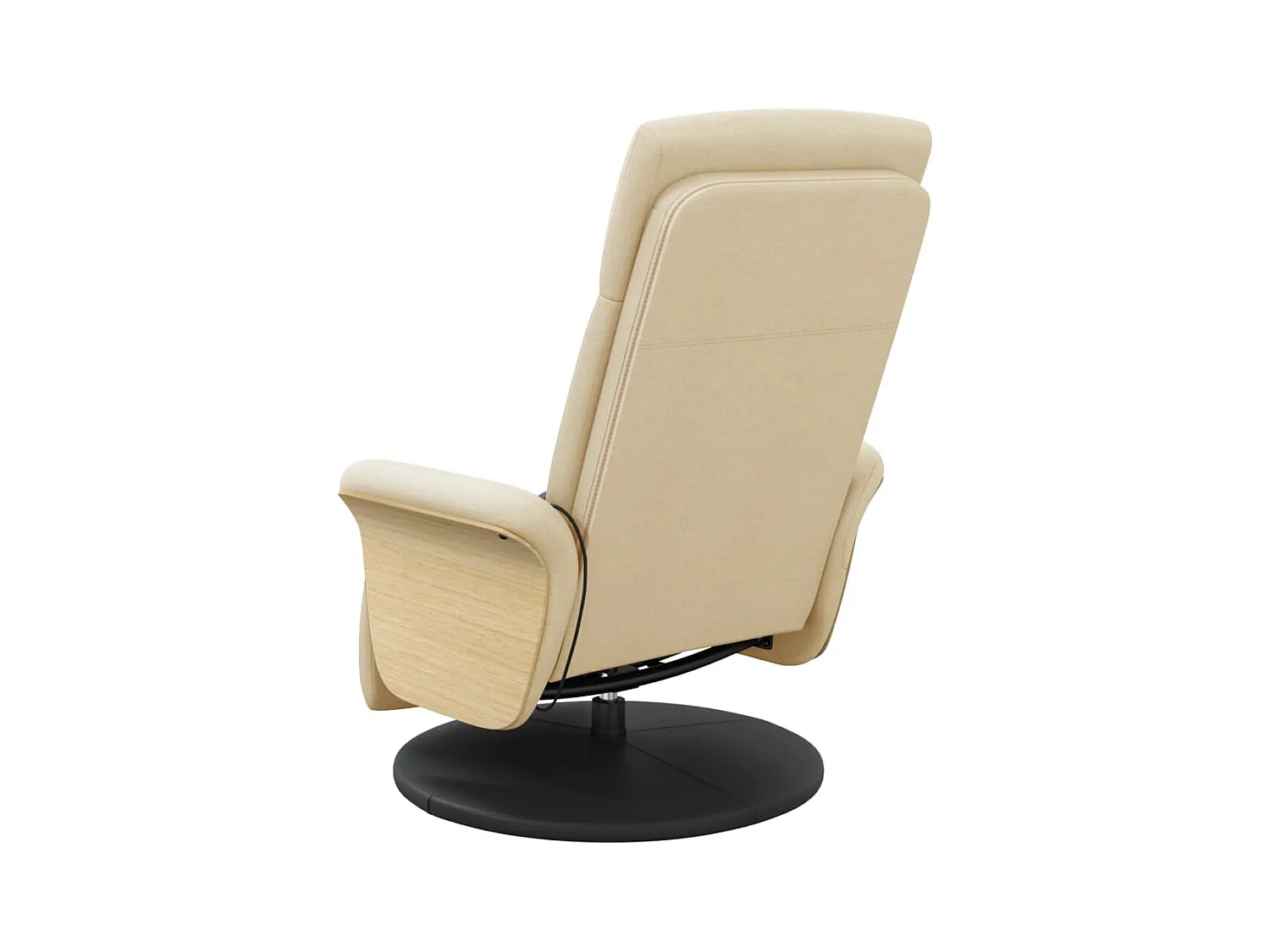 Fauteuil inclinable massant avec repose-pieds crème tissu