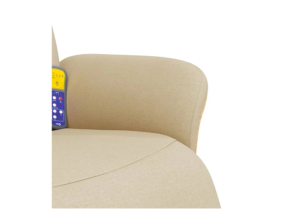 Fauteuil inclinable massant avec repose-pieds crème tissu