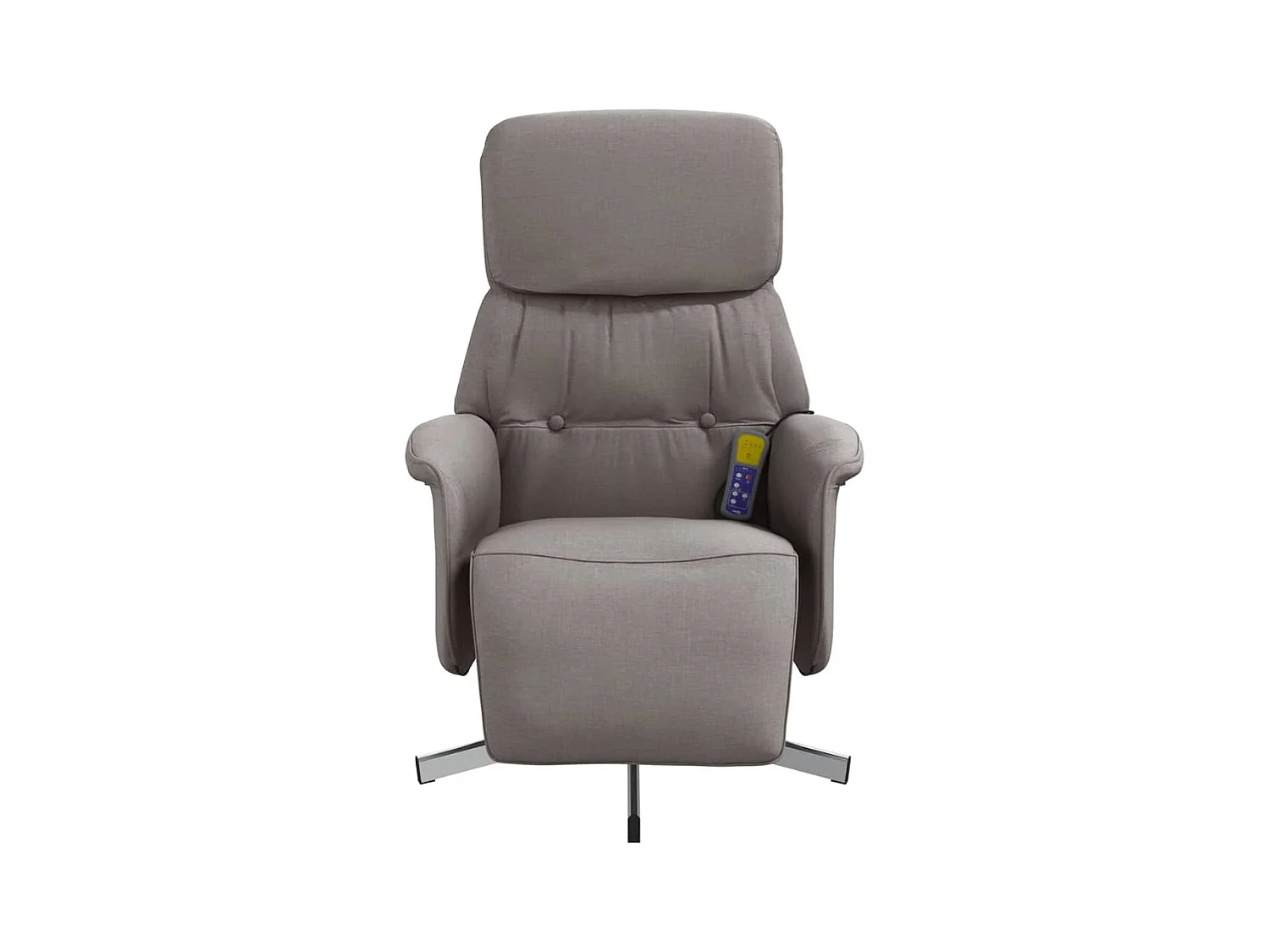 Fauteuil inclinable massant avec repose-pieds taupe tissu
