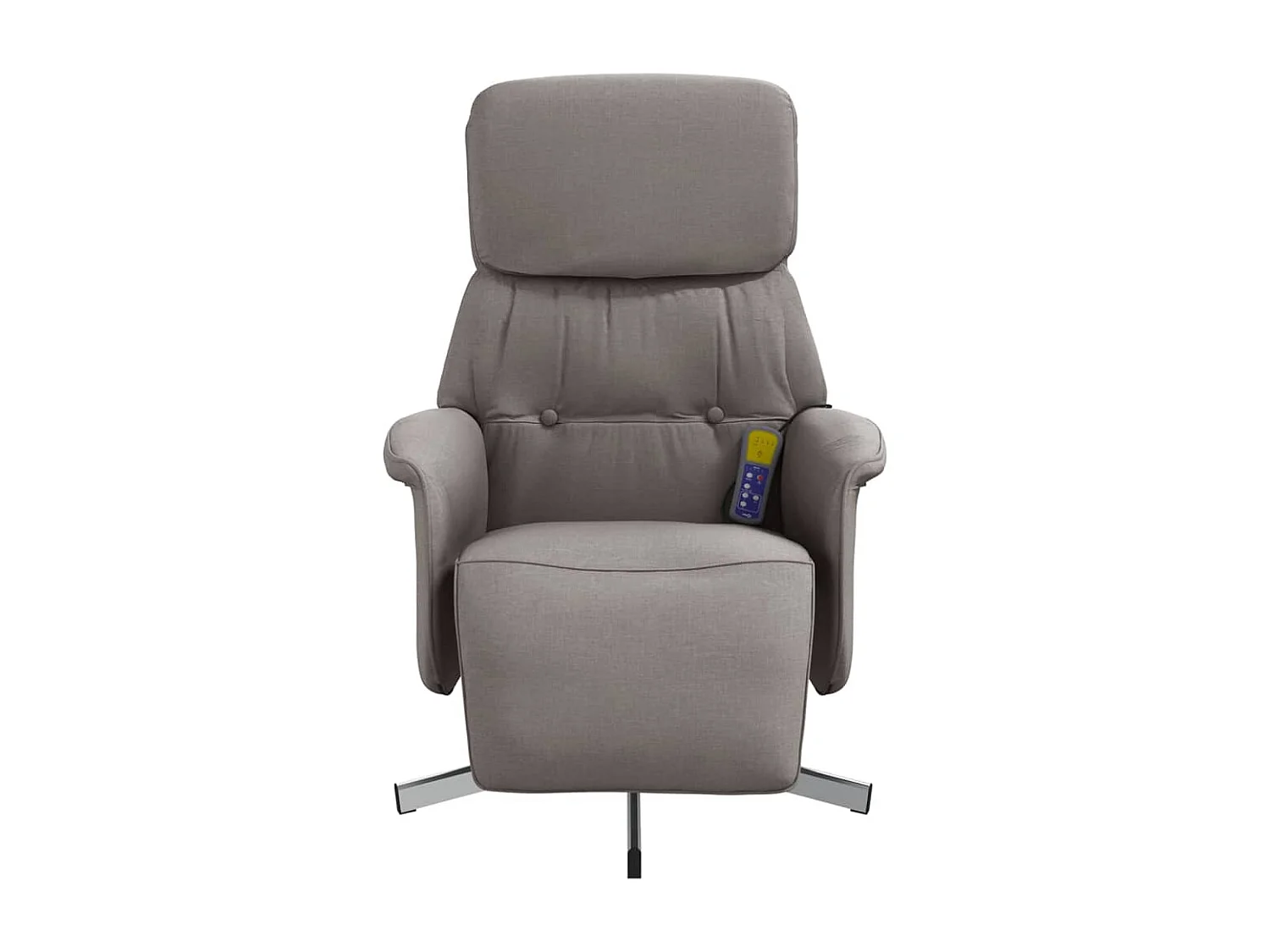Fauteuil inclinable massant avec repose-pieds taupe tissu