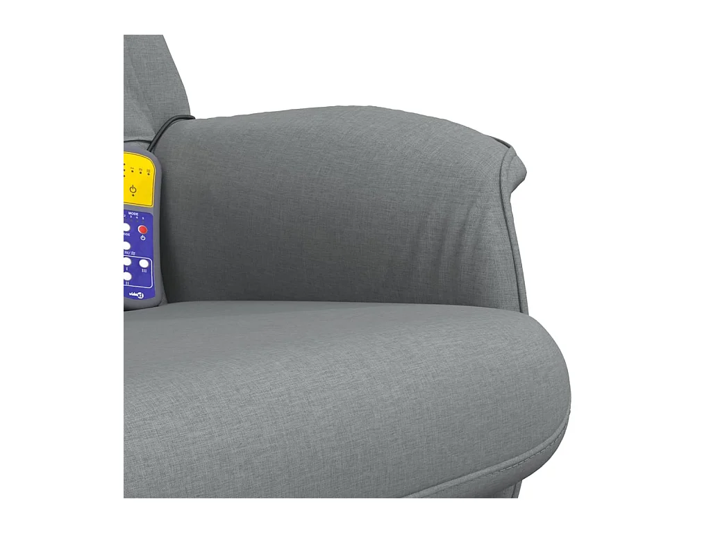 Fauteuil inclinable massant et repose-pied gris clair tissu