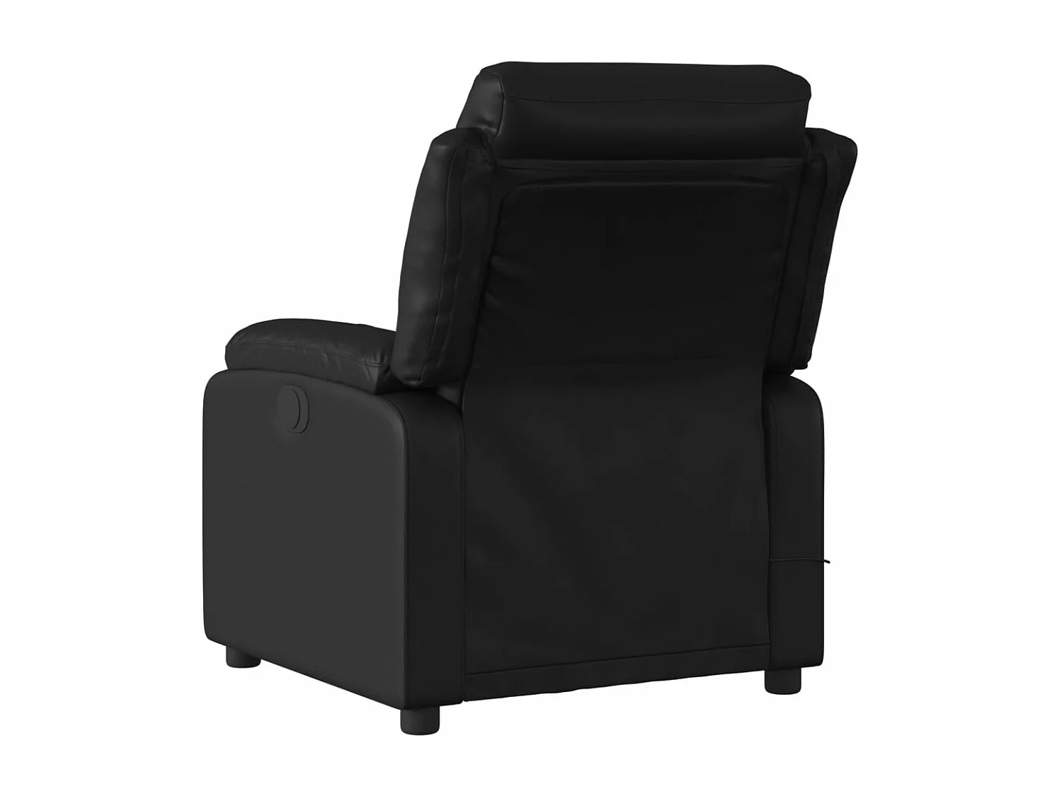 Sillón de masaje reclinable eléctrico cuero sintético negro