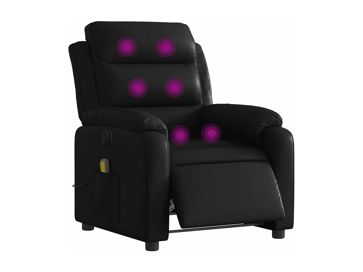 Fauteuil massant inclinable électrique noir similicuir