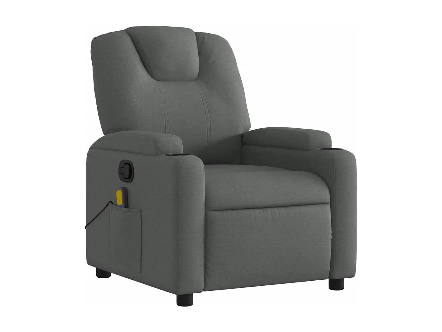 Fauteuil massant inclinable Gris foncé Tissu