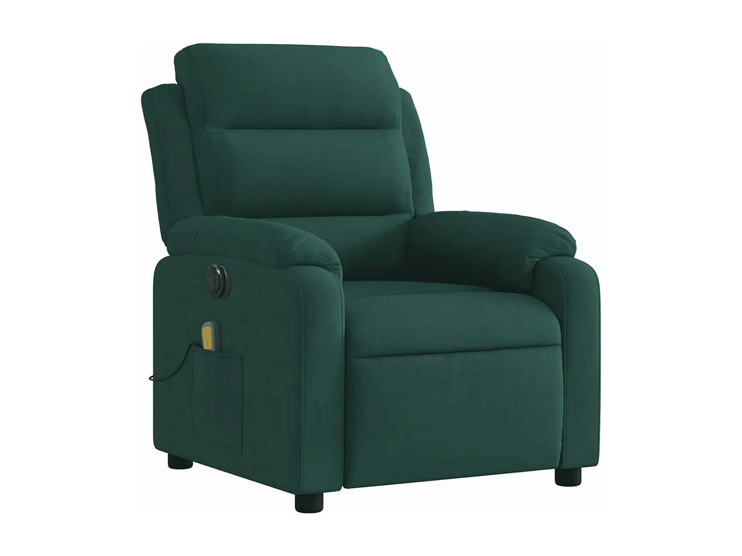 Sillón reclinable de masaje eléctrico terciopelo verde oscuro