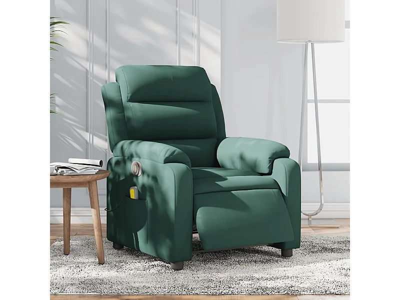Fauteuil inclinable massant électrique vert foncé velours