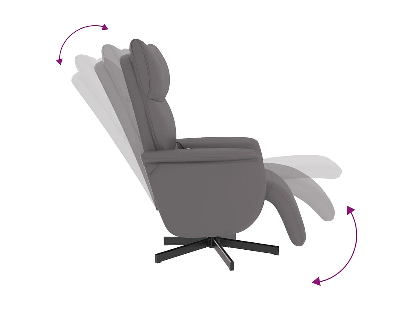 Fauteuil inclinable massant repose-pieds gris similicuir