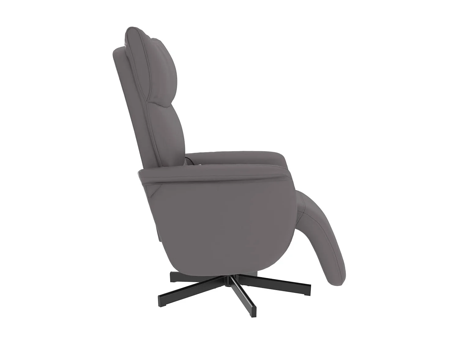 Fauteuil inclinable massant repose-pieds gris similicuir