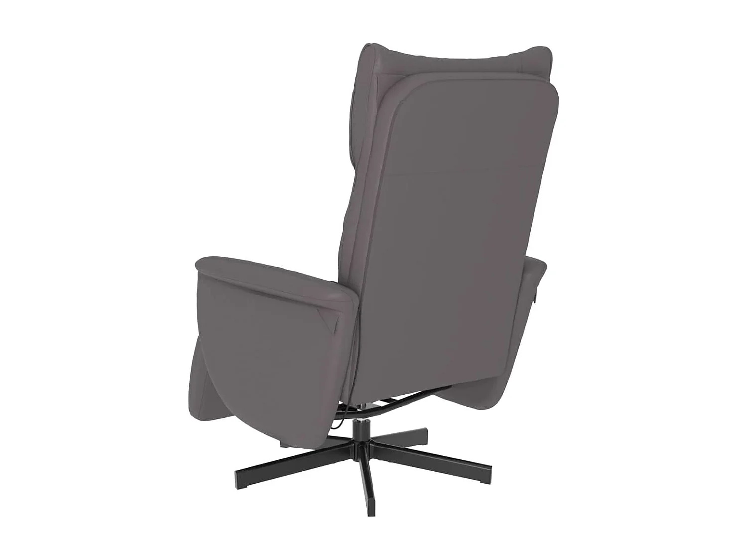 Fauteuil inclinable massant repose-pieds gris similicuir