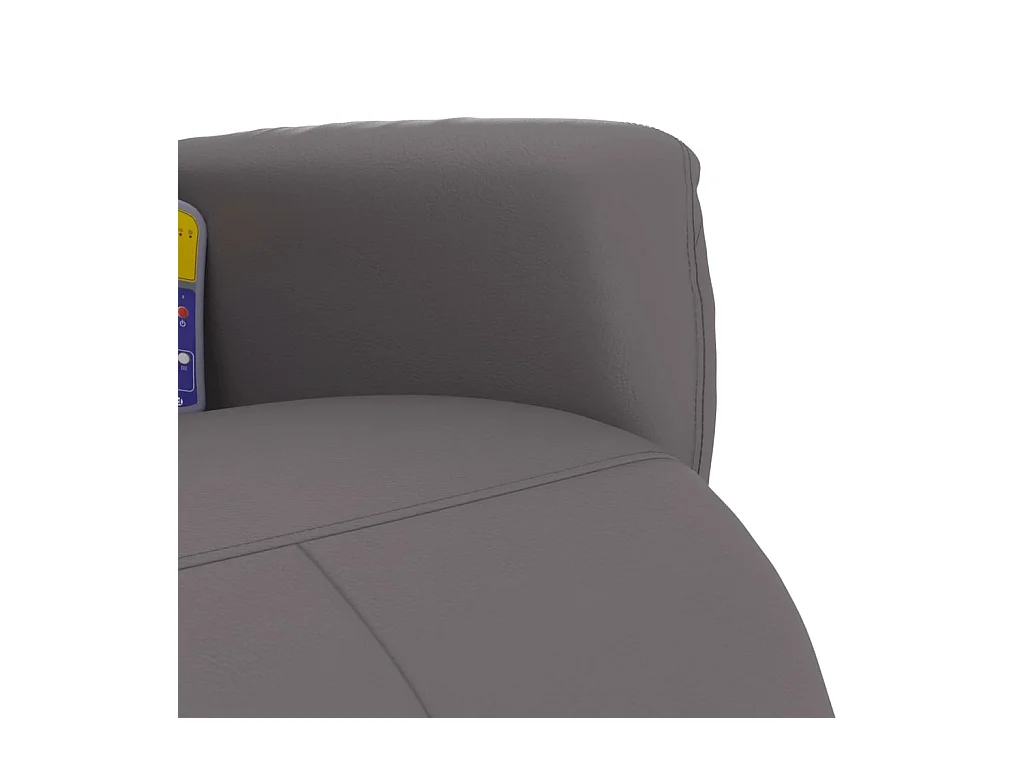Fauteuil inclinable massant repose-pieds gris similicuir