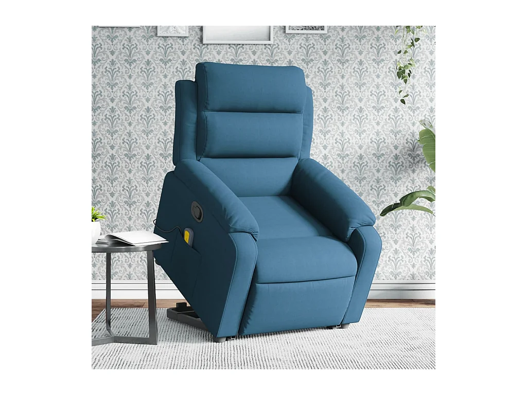 Fauteuil massant inclinable Bleu Velours