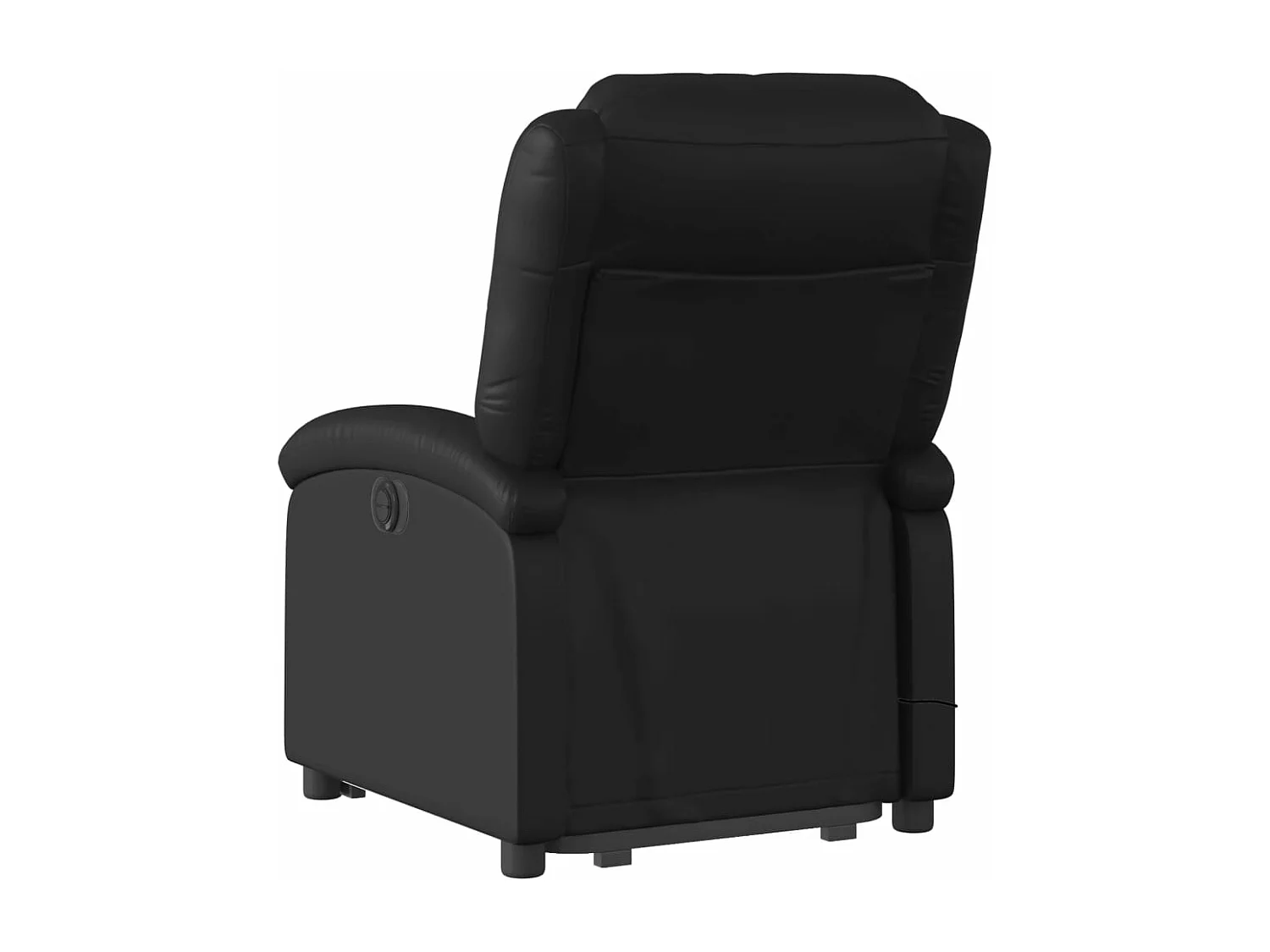 Sillón de masaje elevable eléctrico cuero sintético negro