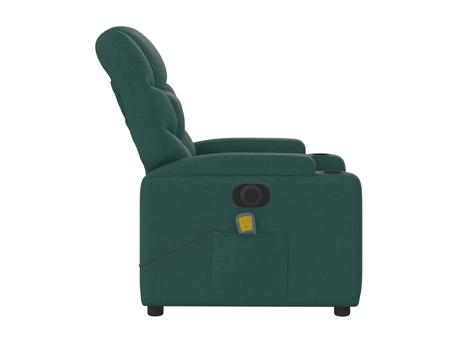 Fauteuil massant inclinable électrique Vert foncé Tissu