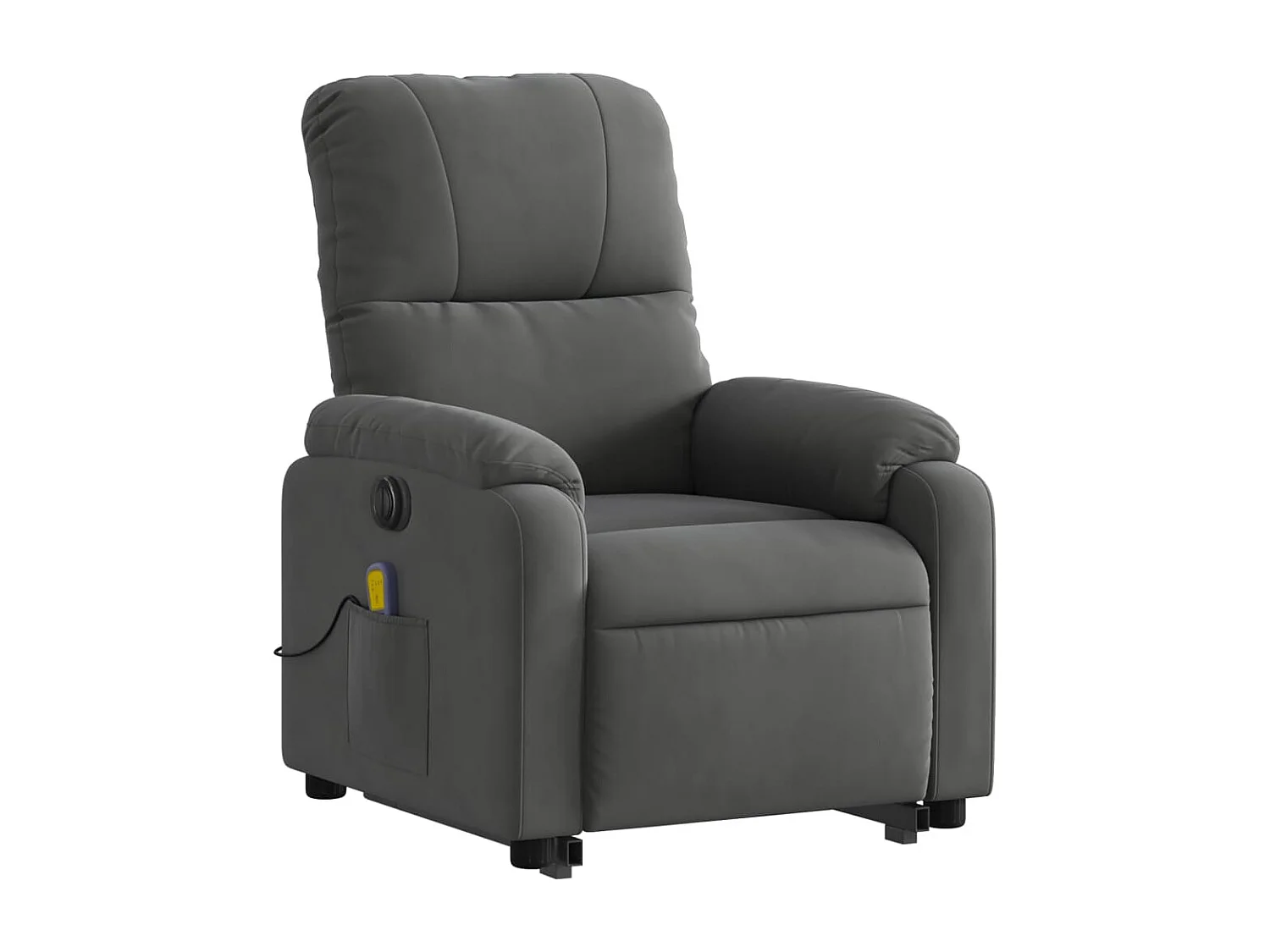 Sillón masaje eléctrico reclinable elevable tela gris oscuro
