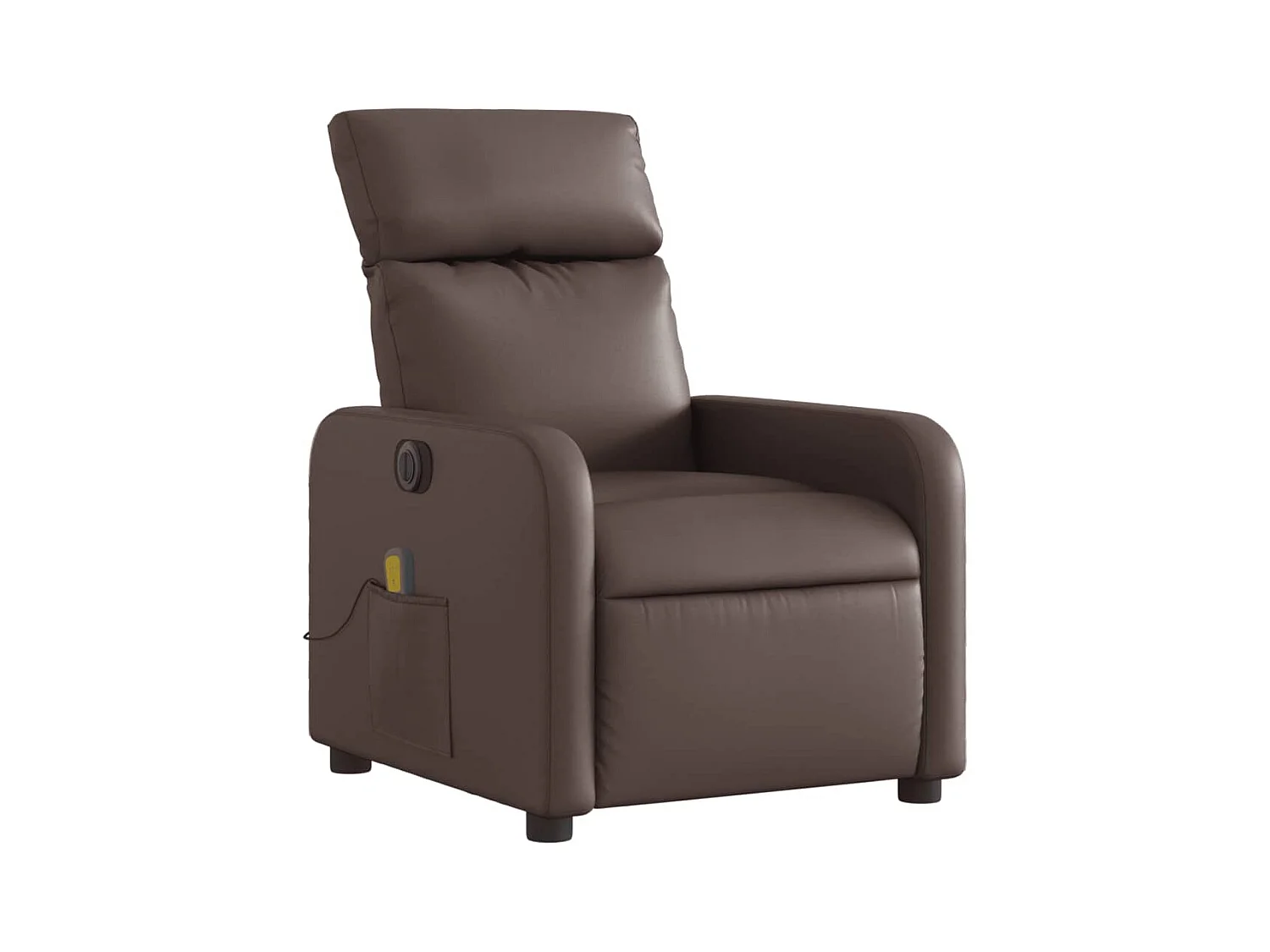Fauteuil massant inclinable électrique marron similicuir