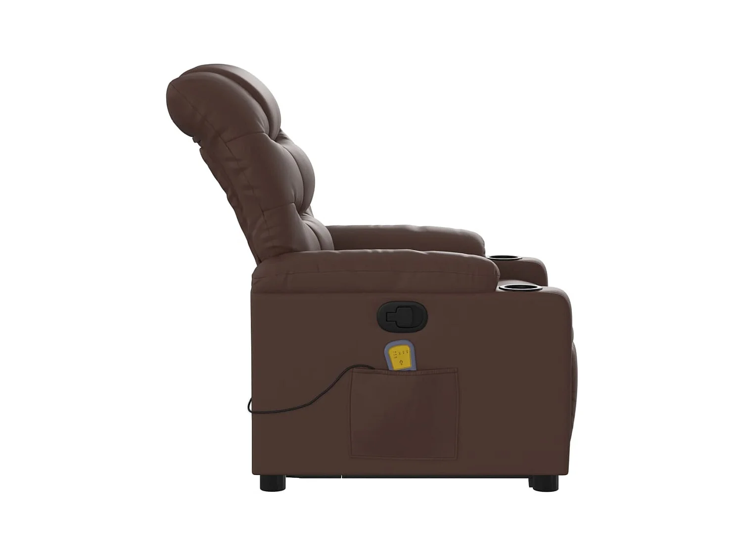 Fauteuil inclinable massant Marron Similicuir