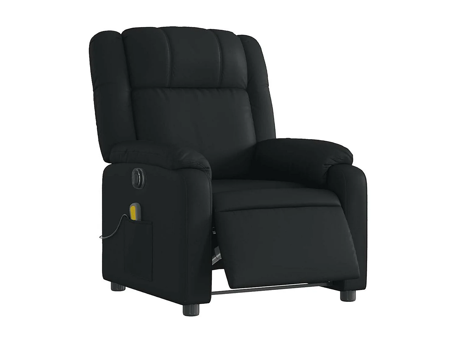 Sillón de masaje reclinable eléctrico cuero sintético negro