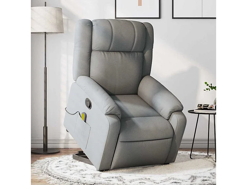 Fauteuil massant inclinable Gris clair Tissu