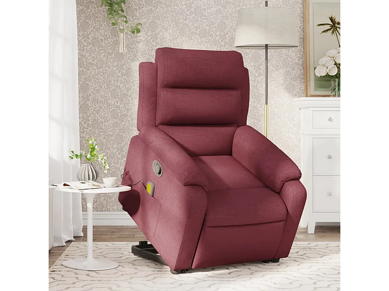 Poltrona de massagens reclin. elevatória tecido vermelho tinto
