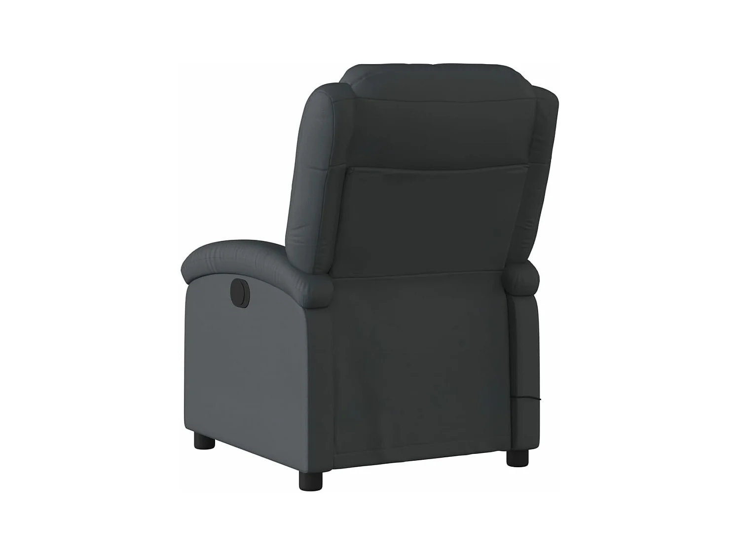 Fauteuil massant inclinable électrique noir cuir véritable