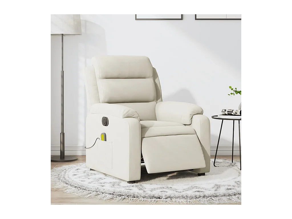 Fauteuil inclinable massant électrique crème velours