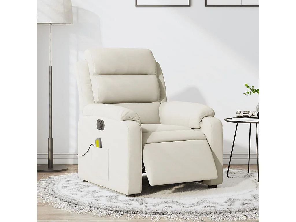 Fauteuil inclinable massant électrique crème velours
