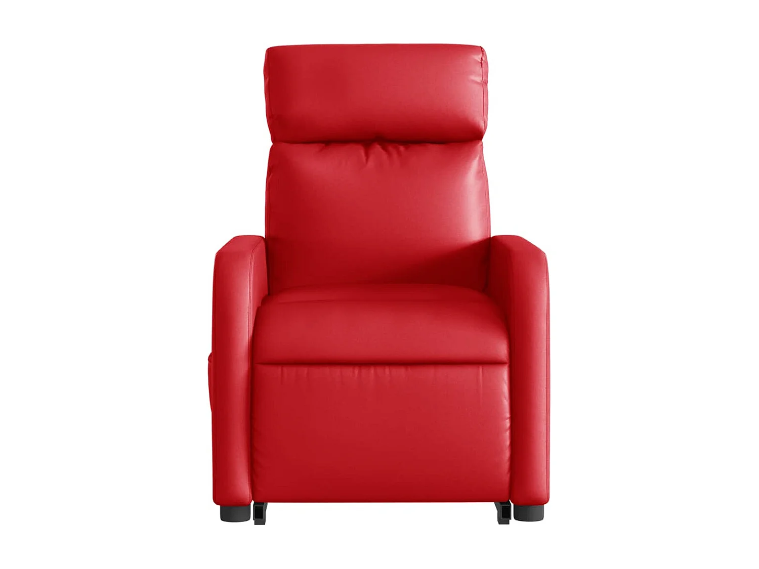 Sillón de majaje elevable eléctrico cuero artificial rojo