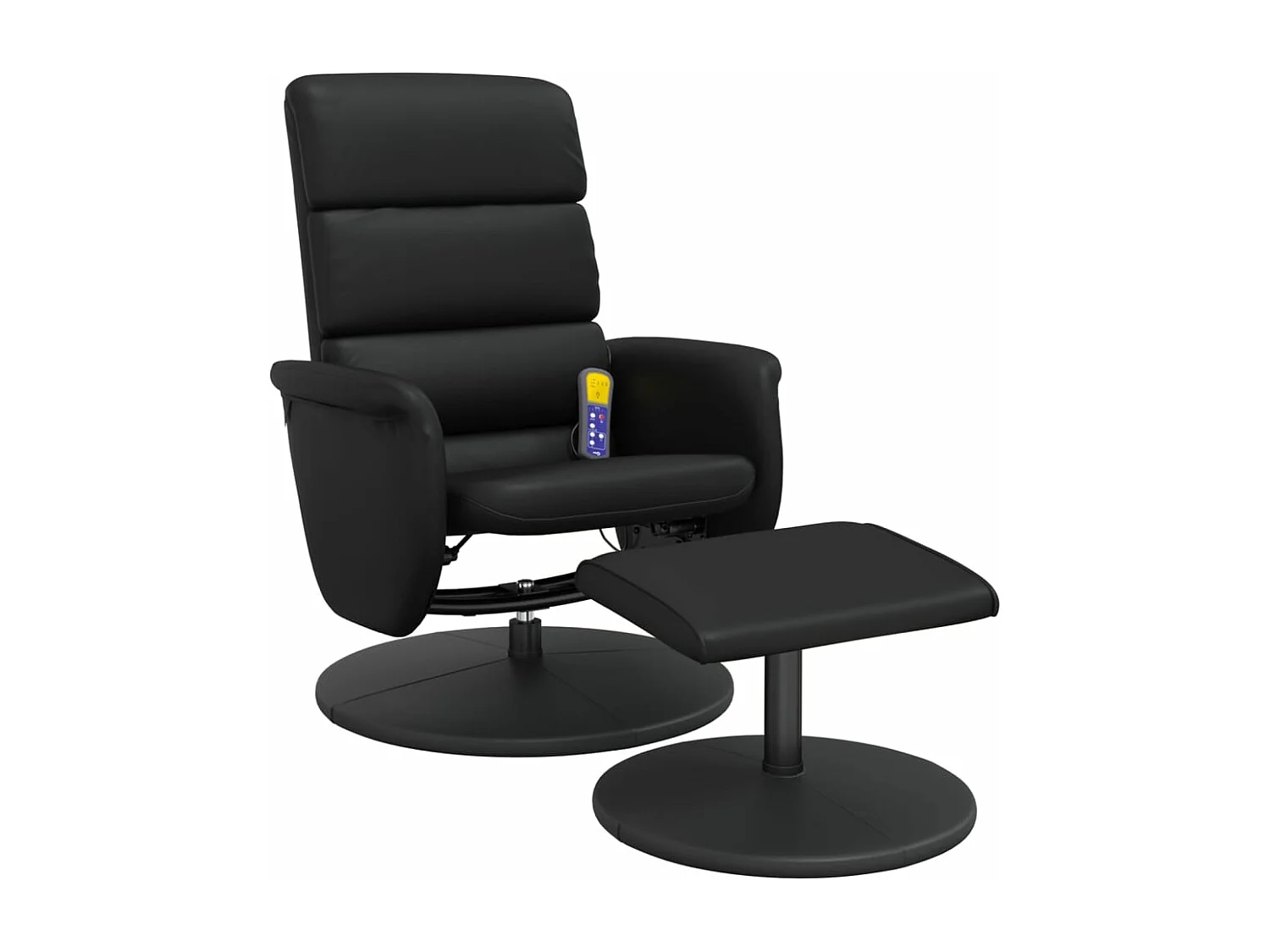 Fauteuil inclinable massant avec repose-pied noir similicuir