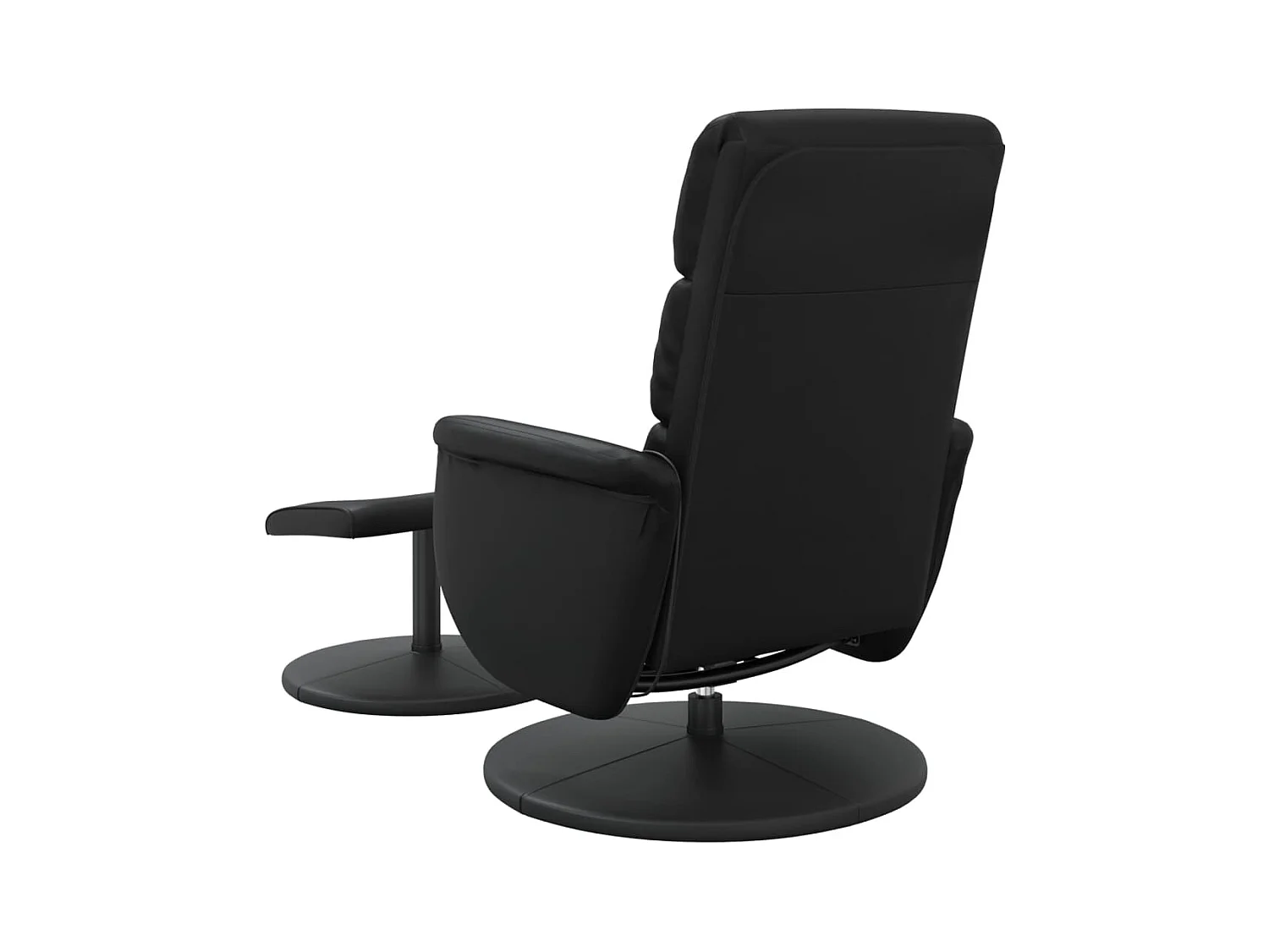 Fauteuil inclinable massant avec repose-pied noir similicuir