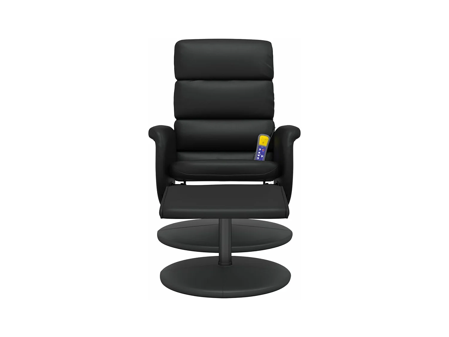 Fauteuil inclinable massant avec repose-pied noir similicuir