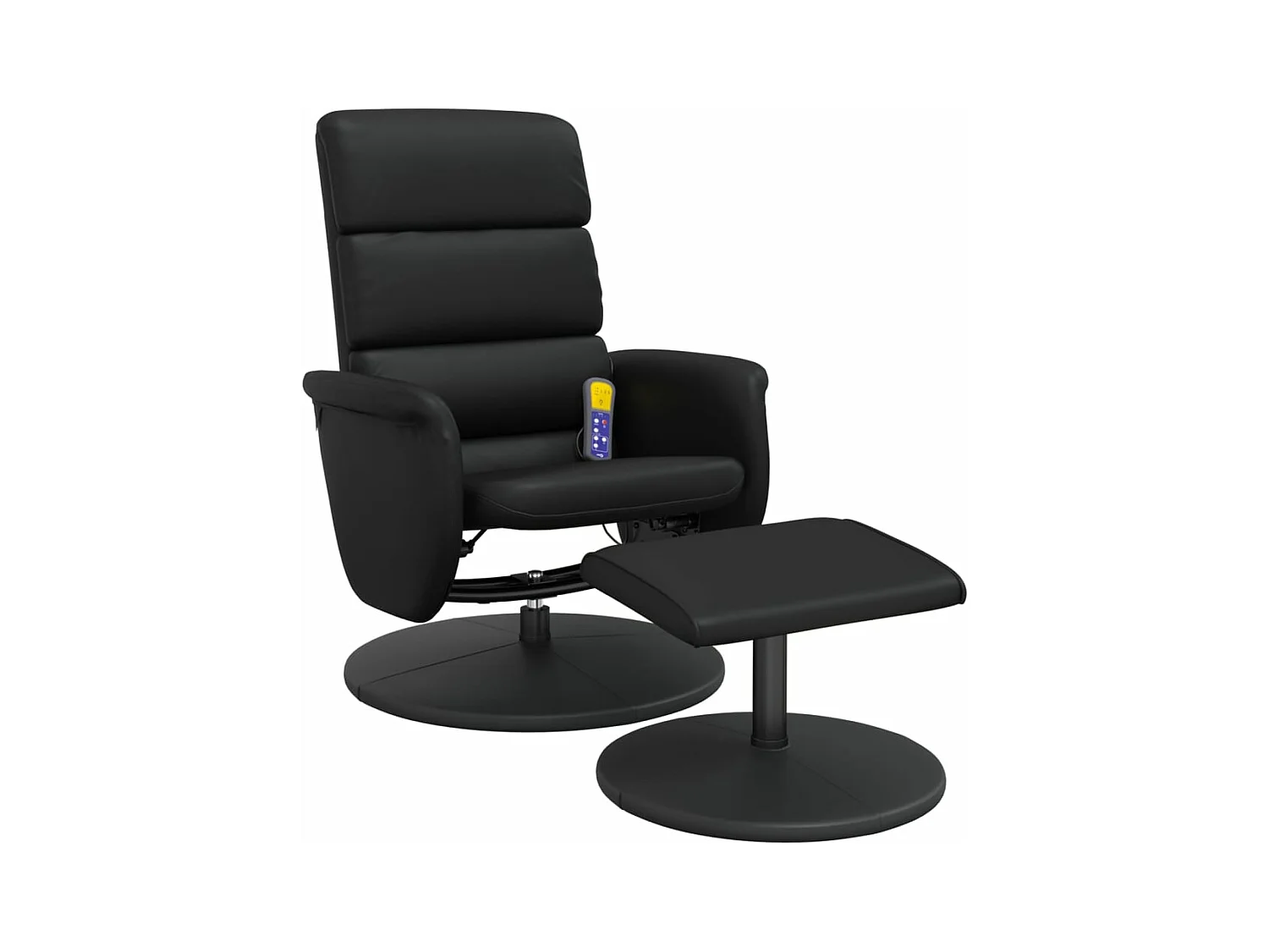 Fauteuil inclinable massant avec repose-pied noir similicuir