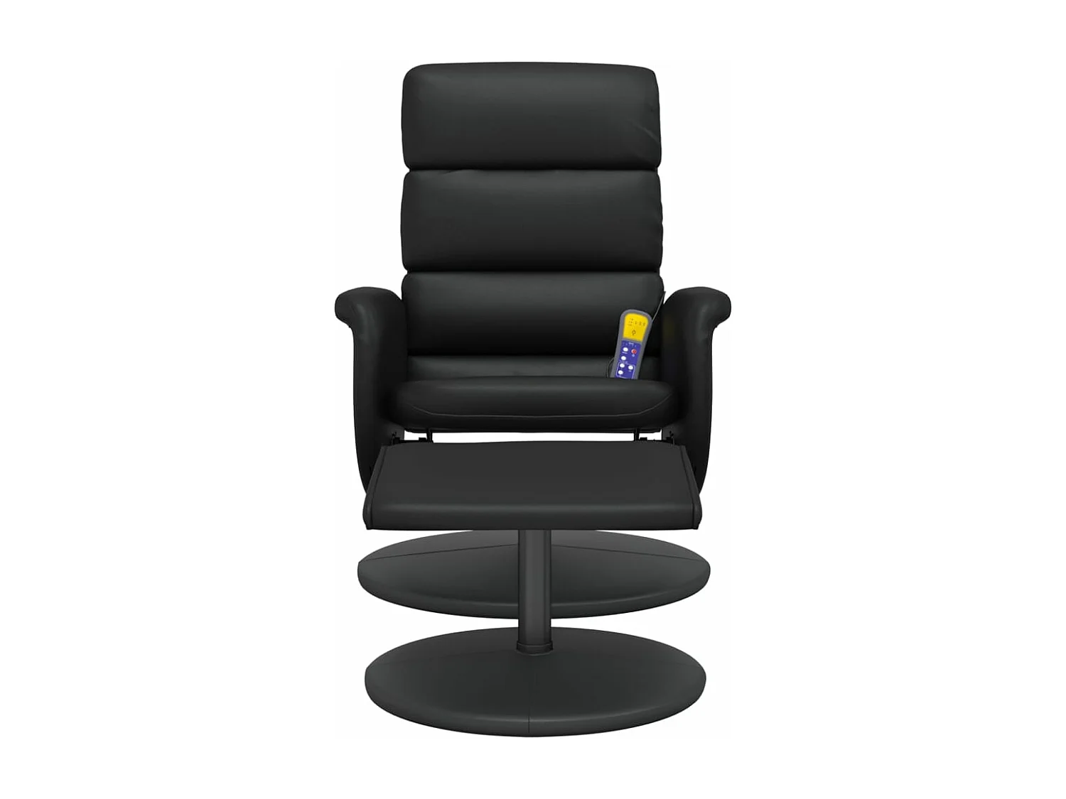 Fauteuil inclinable massant avec repose-pied noir similicuir