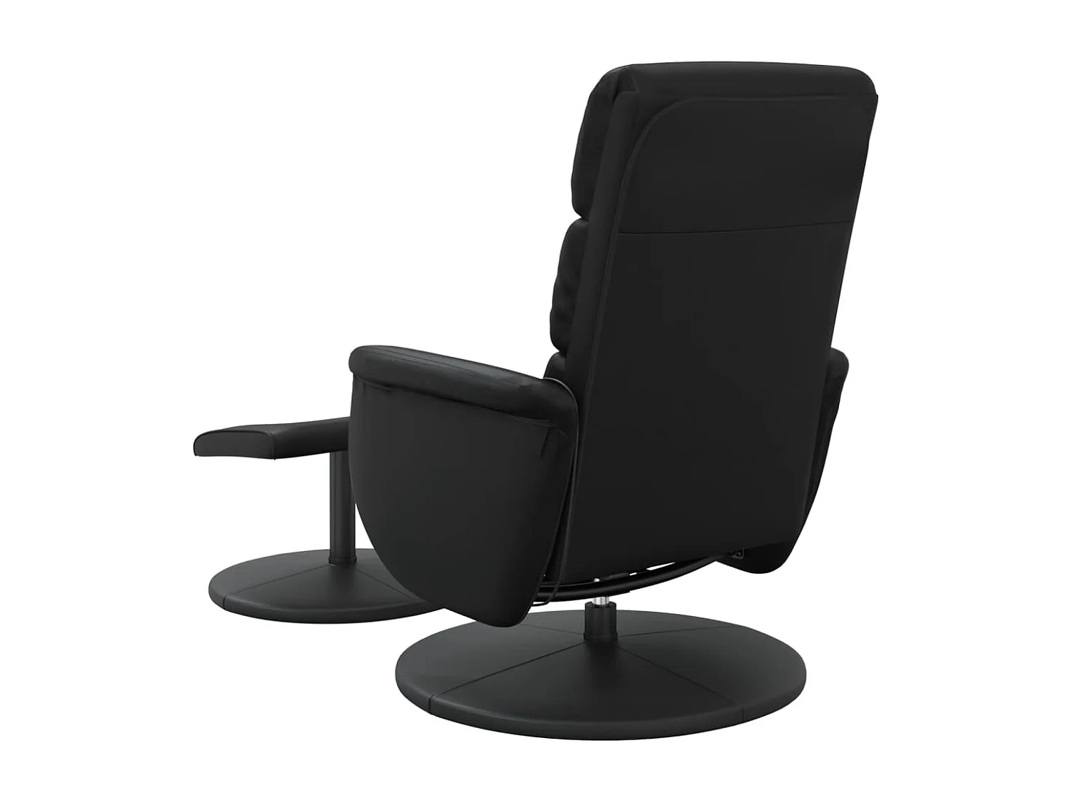 Fauteuil inclinable massant avec repose-pied noir similicuir