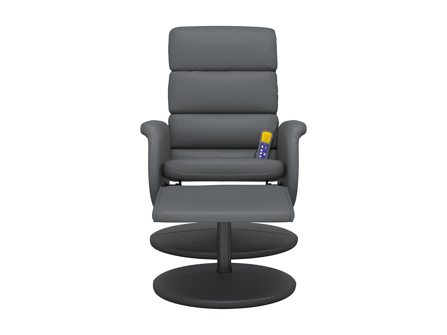 Fauteuil inclinable massant avec repose-pied gris similicuir