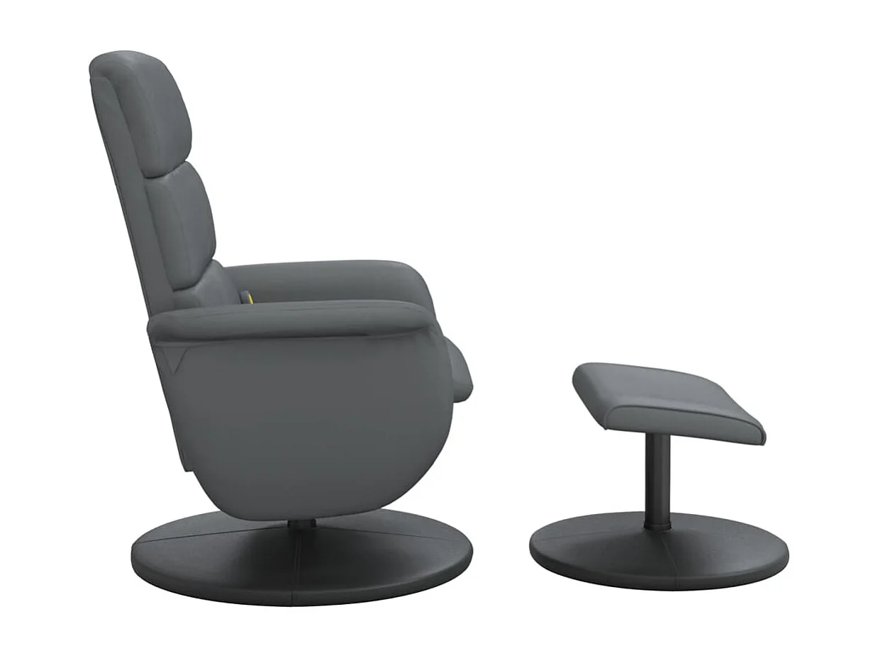 Fauteuil inclinable massant avec repose-pied gris similicuir