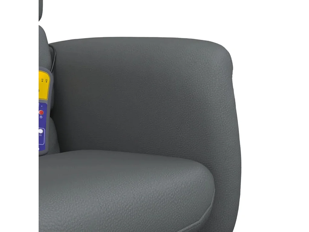 Fauteuil inclinable massant avec repose-pied gris similicuir