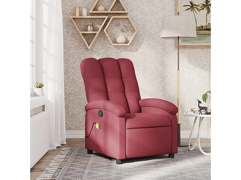 Fauteuil massant inclinable Rouge bordeaux Tissu