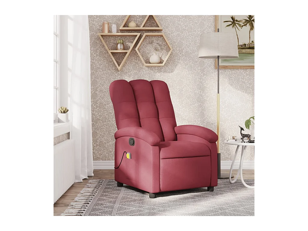 Fauteuil massant inclinable Rouge bordeaux Tissu