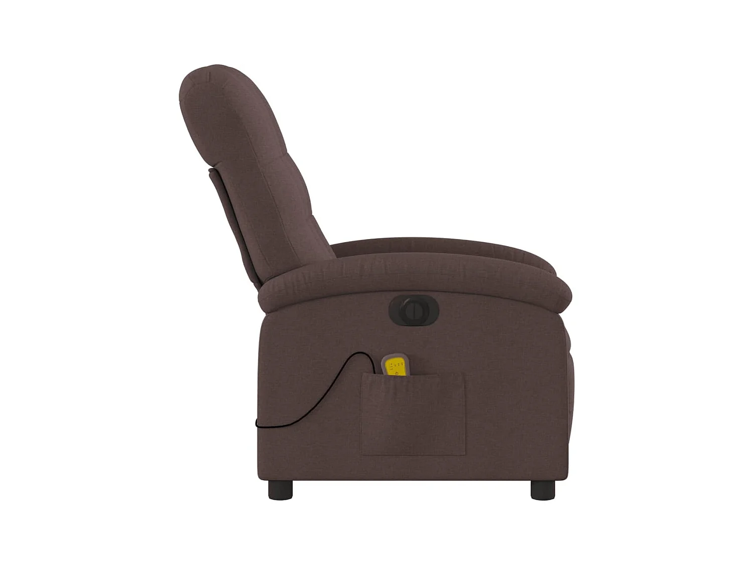 Fauteuil massant inclinable électrique Marron foncé Tissu