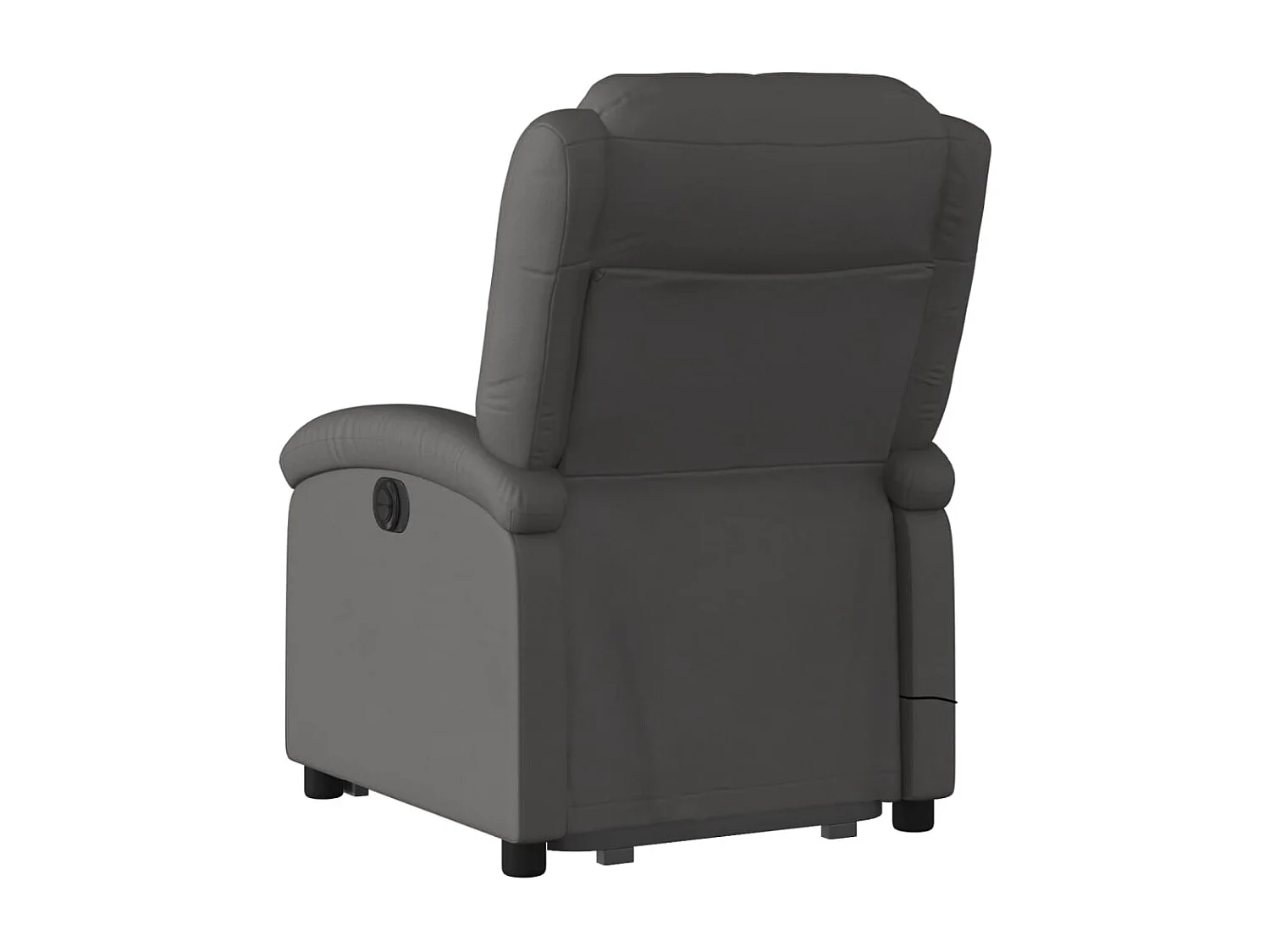 Fauteuil inclinable massant électrique gris cuir véritable