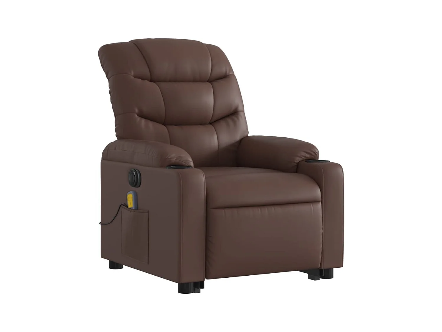 Fauteuil inclinable massant électrique marron similicuir