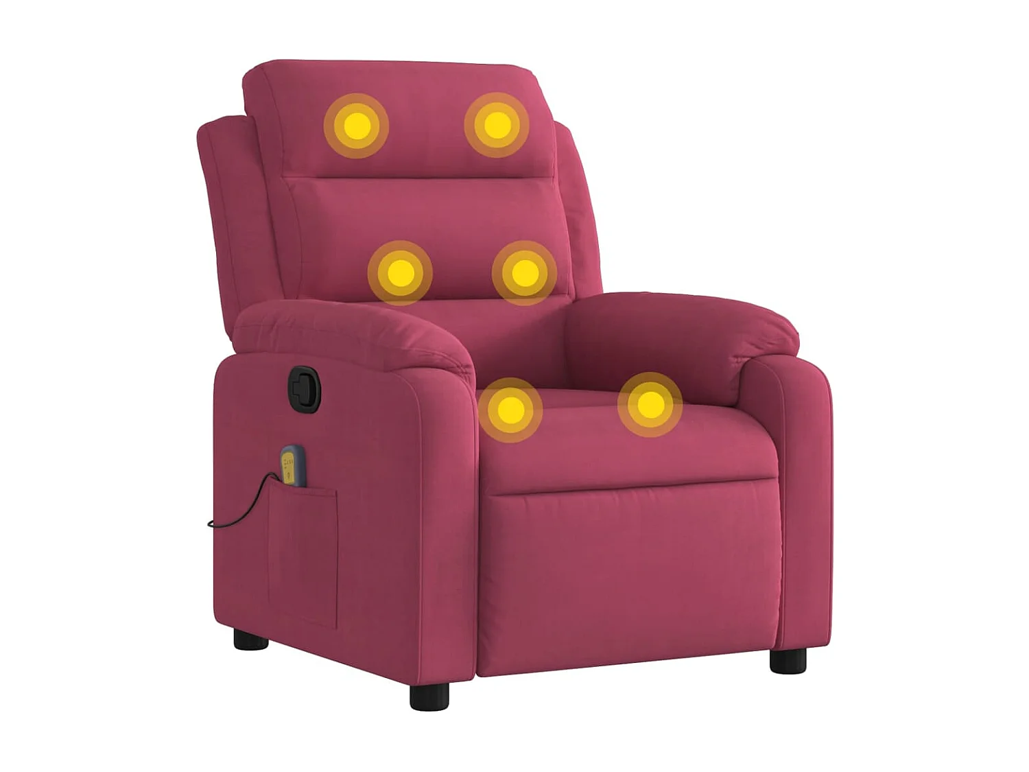 Fauteuil massant inclinable rouge bordeaux velours