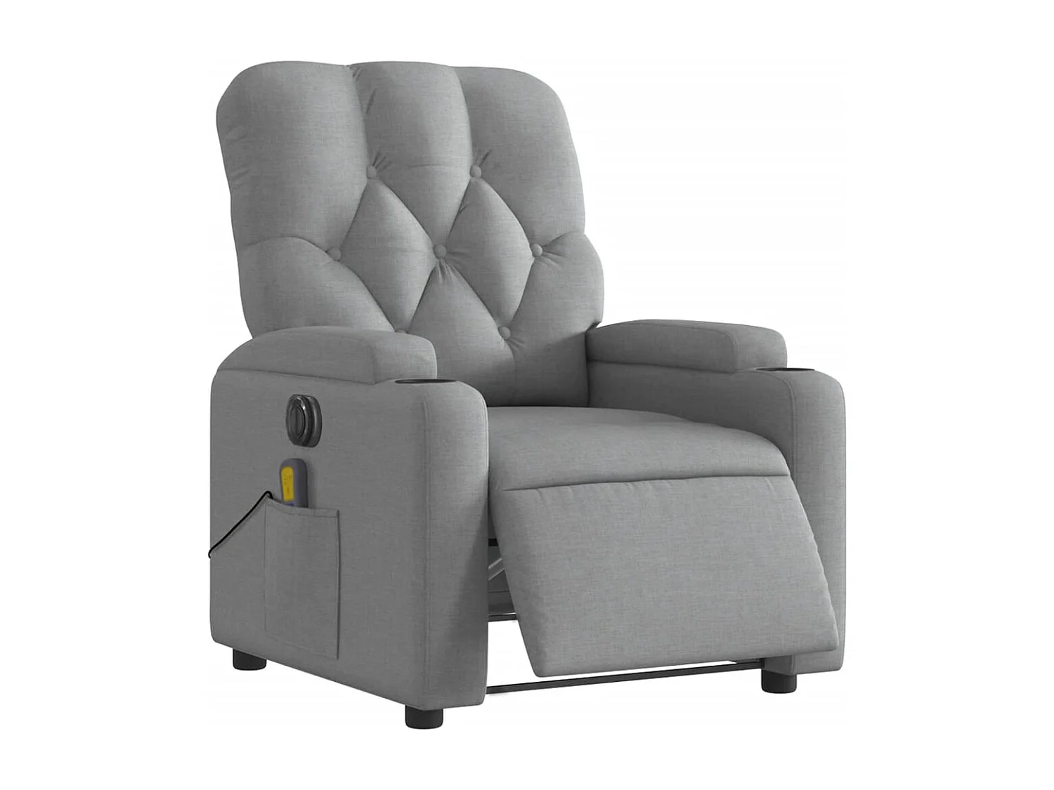 Sillón reclinable de masaje eléctrico tela gris claro