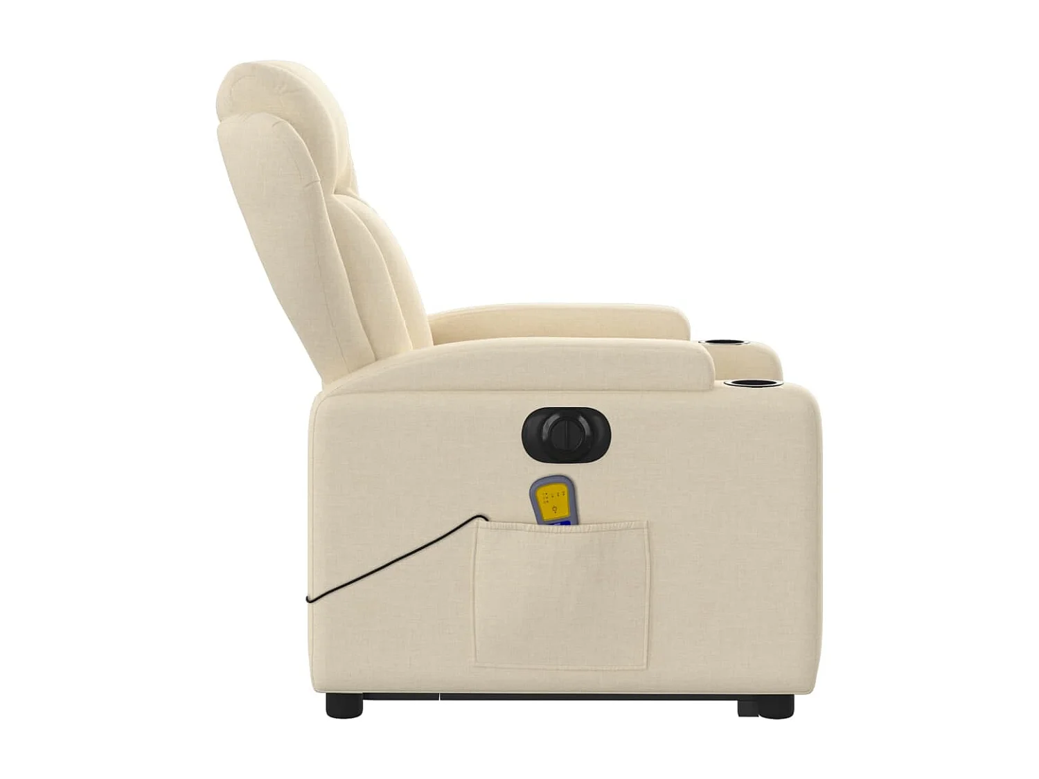 Fauteuil inclinable massant électrique Crème Tissu