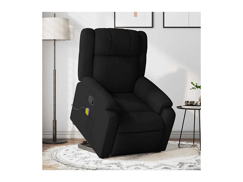 Fauteuil massant inclinable Noir Tissu