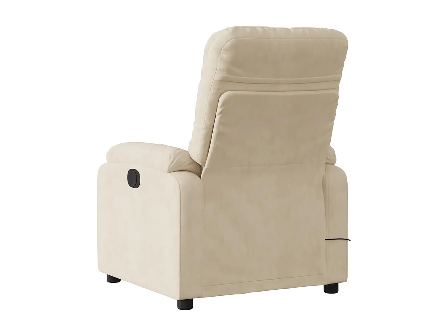 Fauteuil inclinable massant crème tissu microfibre