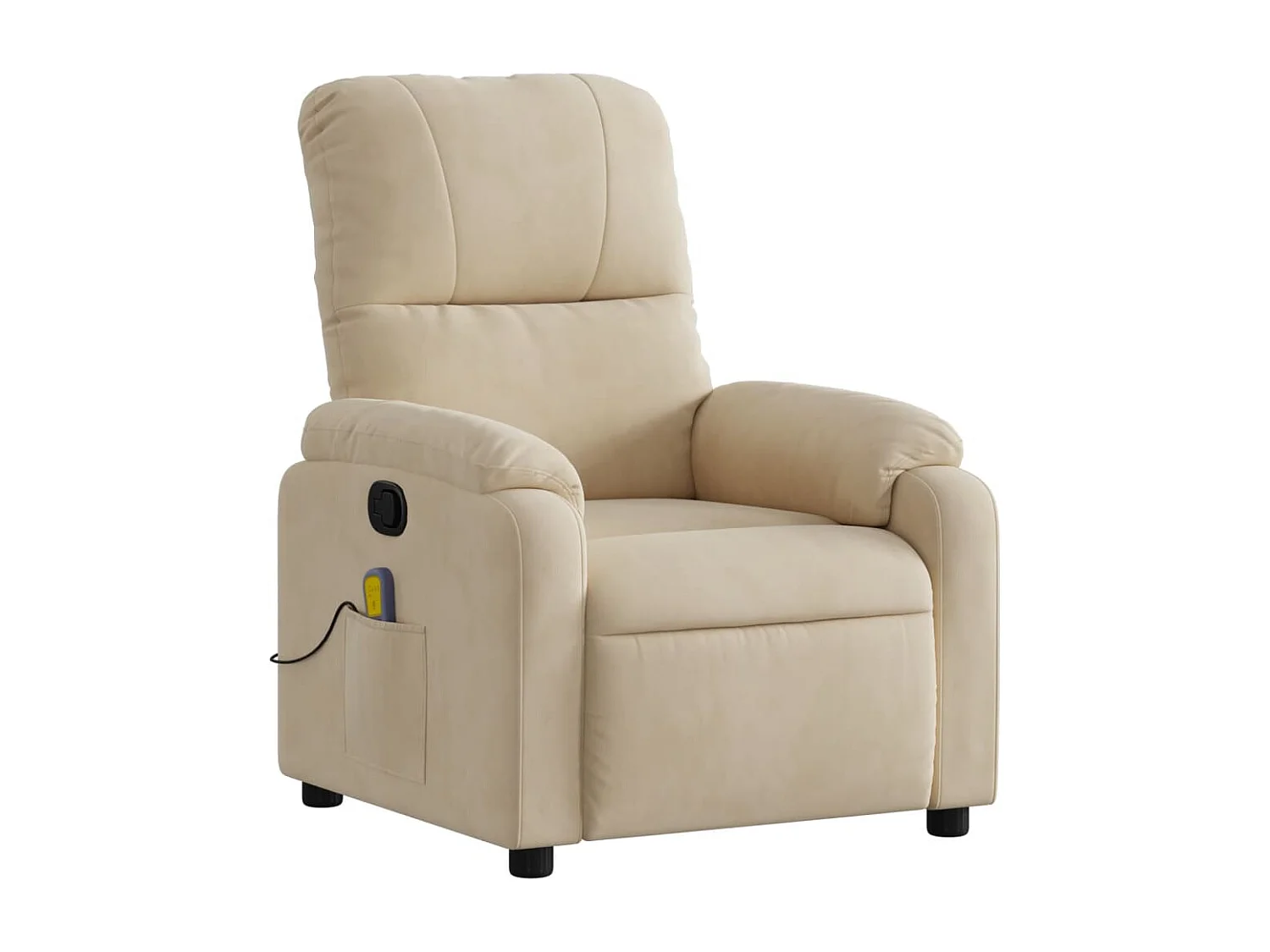 Fauteuil inclinable massant crème tissu microfibre