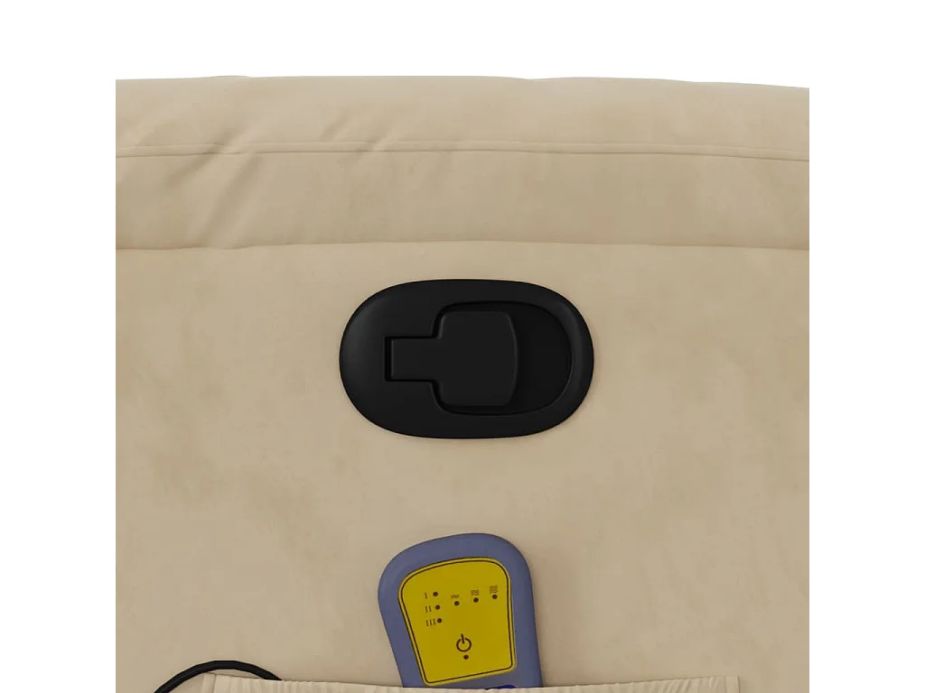 Fauteuil inclinable massant crème tissu microfibre